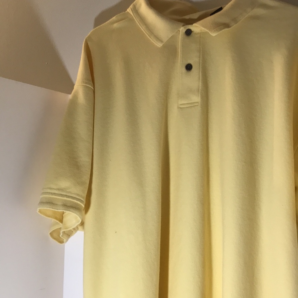 Jos.A.Bank polo short sleeve size xxl button collar yellow Y2K preppy - Picture 4 of 6